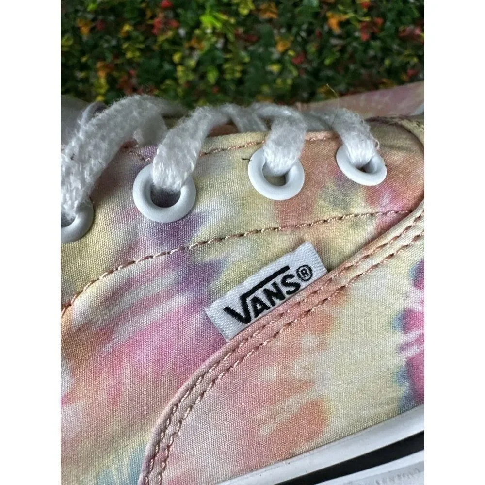 7 Vans Doheny Tie Dye Skate Shoes Sneakers Lace Up‎ Pink Yellow 721356 Womens 7